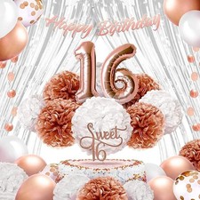 Rose gold birthday party - gold,