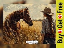 Oil Painting Woman and Horse