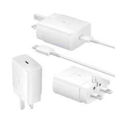 Genuine Samsung Charger 45W Super Fast UK Main Plug And USB-C Cable In White