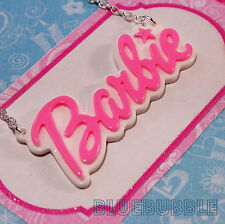 FUNKY LARGE BABY DOLL NAME NECKLACE CUTE KITSCH RETRO SWEET KAWAII SPICE PENDANT