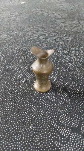 Small brass etched vase - etched, urn