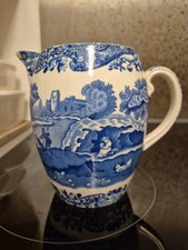 Copeland England Spode's Italian Decorative Blue And White Ceramic Jug