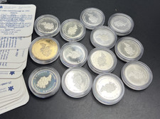1992 Canada 12 Coin Sterling Silver Millenium Proof Quarter Set NO BOX #E1