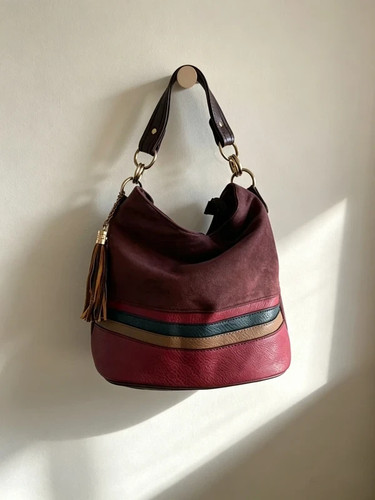Vintage suede hobo bag - vintage,