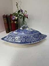 Rare W R Midwinter Canterbury Lidded Serving Dish Landscape Blue & White English