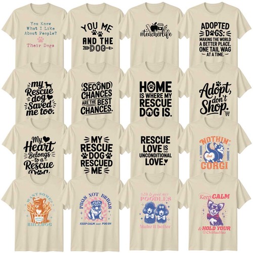 Retro rescue dog adult shirt - rescue,