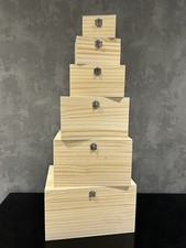 Slight Seconds XL 36cm Solid Pine Wood Storage Craft Box with Clasp Lid 