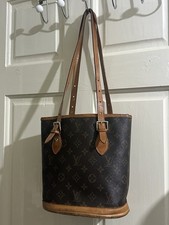 Louis Vuitton Authentic Vintage Bucket PM Shoulder Tote Bag Monogram/ Leather