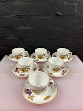 6 x Royal Worcester Evesham Gold Tea Cups and Saucers Set