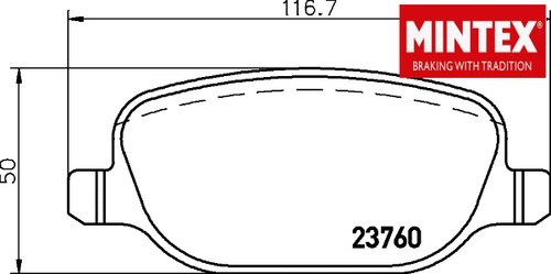 Rear brake pad set - disc,