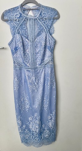 Lipsy vip blue lace midi - blue,
