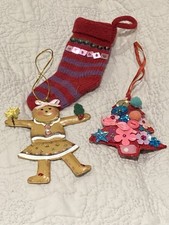 Y2K Accessorize christmas Tree Decorations tree stocking gingerbread girl 