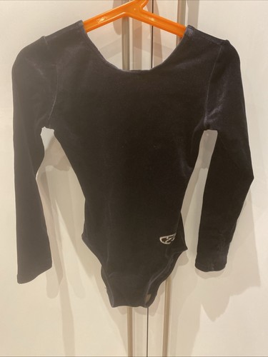 Black velour leotard - black,