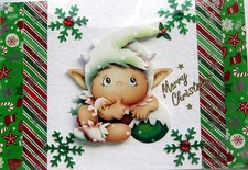 Merry Christmas Hand Crafted 3D Decoupage Christmas Card - Merry Christmas 2960