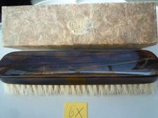 VINTAGE HALEX FAUX TORTOISESHELL  HAT BRUSH  ORIGINAL BOX  XYLONITE 6X
