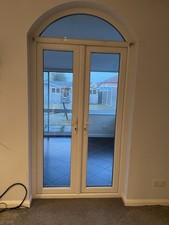 X1  Beautiful Arched White French Doors - Excellent Quality Used
