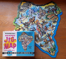 COMPLETE: Vintage Waddington's INDIA Shaped JIG-MAP Jigsaw Puzzle