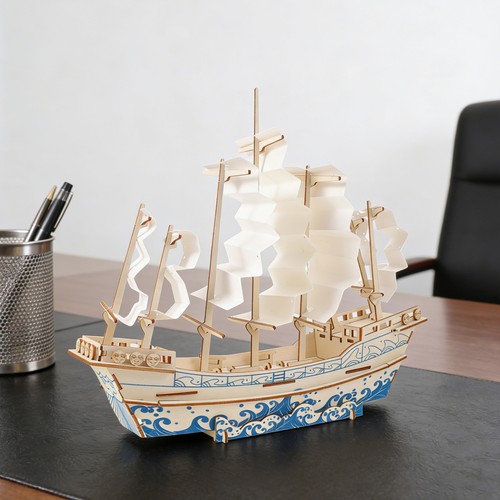 Wooden sailing ship puzzle - wooden,