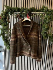 Ladies vintage 100% lambswool  Ralph Lauren fair isle shaw neck cardigan medium