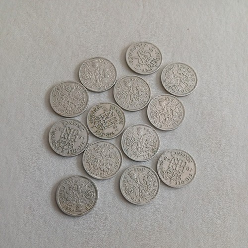 British sixpence coins - job, lot