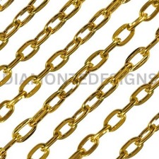 ❤ 1 Mtr Gold Plated Chain FLAT CABLE Link Size 7mm x 4mm Jewellery Making B127