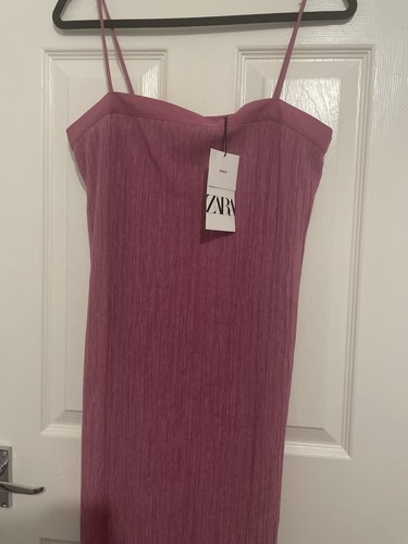 Pink zara pliss style dress - pink,