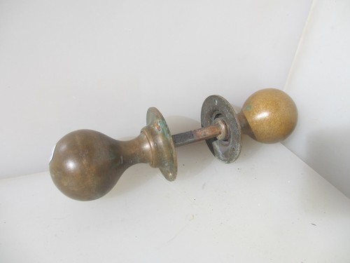 Victorian brass door knobs - brass,