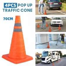 4x 70cm Foldable Traffic Cones