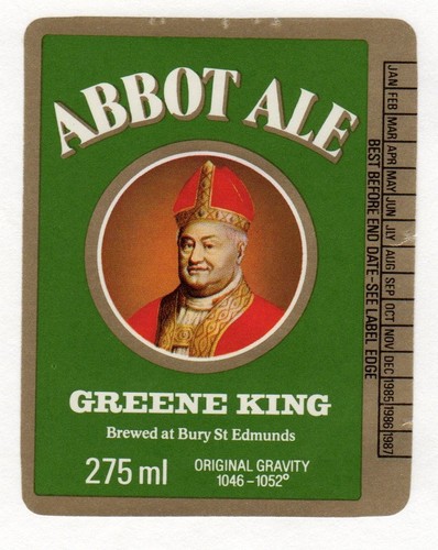 Beer label green king abbot - label:,