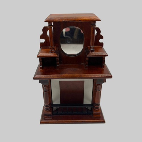 Dolls house fireplace with - dolls,