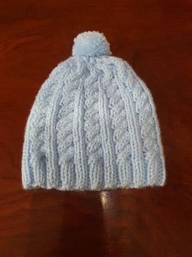 Knitted bobble hat - bobble, newborn