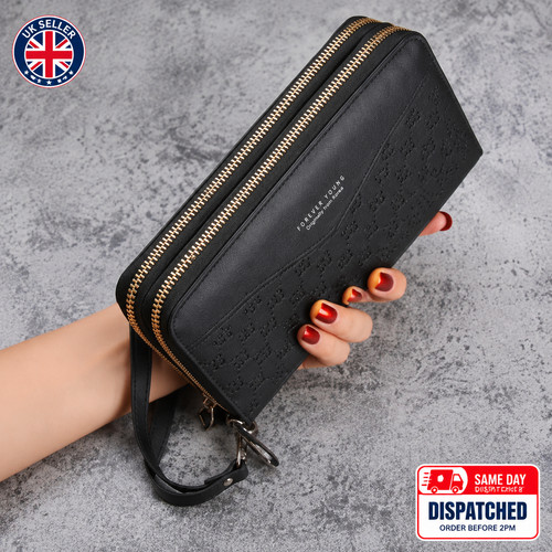 Ladies leather wallet long - wallet,