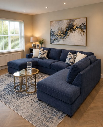 Navy blue large shape corner - navy,