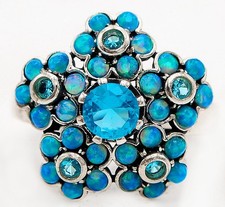 3CT Blue Fire Opal & Topaz 925