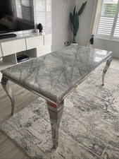 Large 6 Seater Grey Marble Top