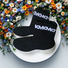 Michael Kors Olympia  Stretch Knit Logo-Trim Sock Sneaker Size 6