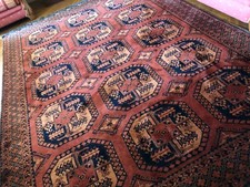 LARGE vintage Afhgan wool rug 3,5 x 2,15 m elephant foot pattern
