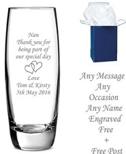personalised engraved glass vase Wedding Birthday for Nan, Mum, Grandma gifts