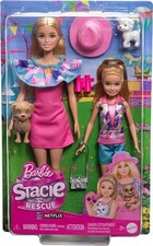 Barbie and Stacie to the Rescue Doll Set with 2 Pet Dogs & Accessories BRAND NEW