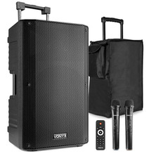 VSA700 15" Portable PA Speaker System with Bluetooth, Wireless Microphones & Bag