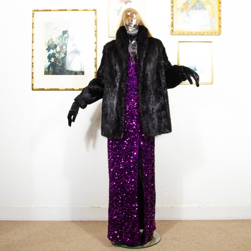 Vintage black real fur - vintage,