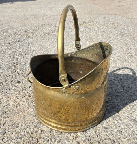 Coal scuttle vintage - vintage, brass