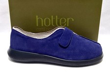 Hotter Slippers Size 9 UK New Boxed "Serene" Blue Suede