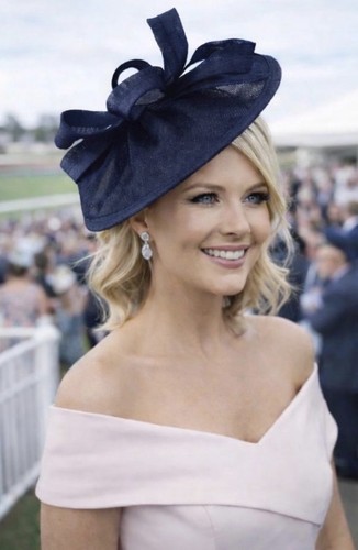 Fascinator navy bow knot - fascinator,
