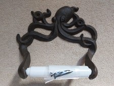 CAST IRON VINTAGE STYLE RUSTIC TOILET ROLL HOLDER