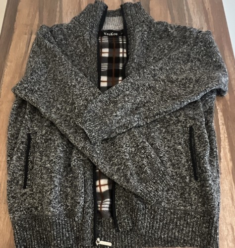 Yeokou men full zip - zip, knit