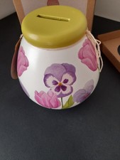 Pot Of Dreams Ceramic Gift Money Box/ Pot PANSIES a/f - Break To Open