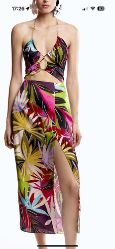 Zara multicoloured midi dress - multicoloured,