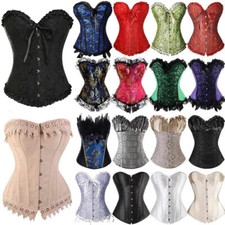 Ladies Corsets and Basques Lace Up lingeries Boned Burlesque Costume Bustiers UK