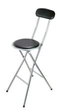 Folding Portable Bar Stool Chair Metal Frame Padded Seat Foldable Saving Space 